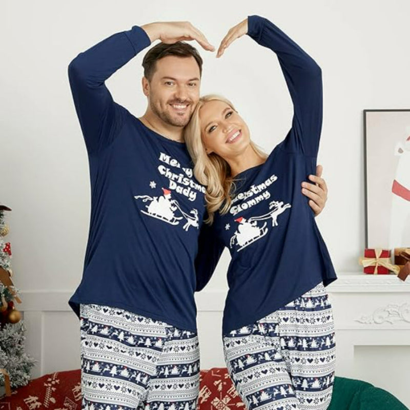 Festive Printed Family Matching Pajama Set-Matching Pajama