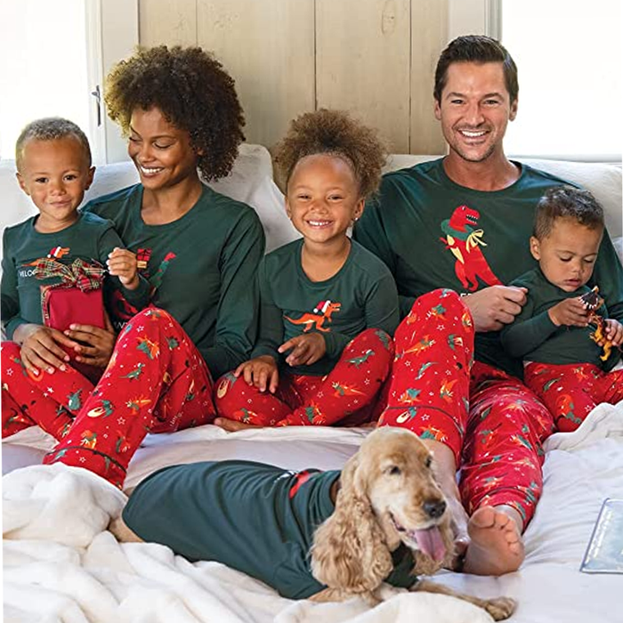 Dinosaur Christmas Family Pajama Sets-Matching Pajama