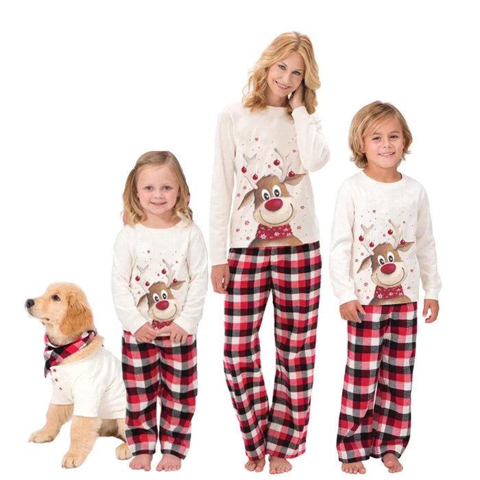 Reindeer Cartoon Family Pajama Sets-Matching Pajama