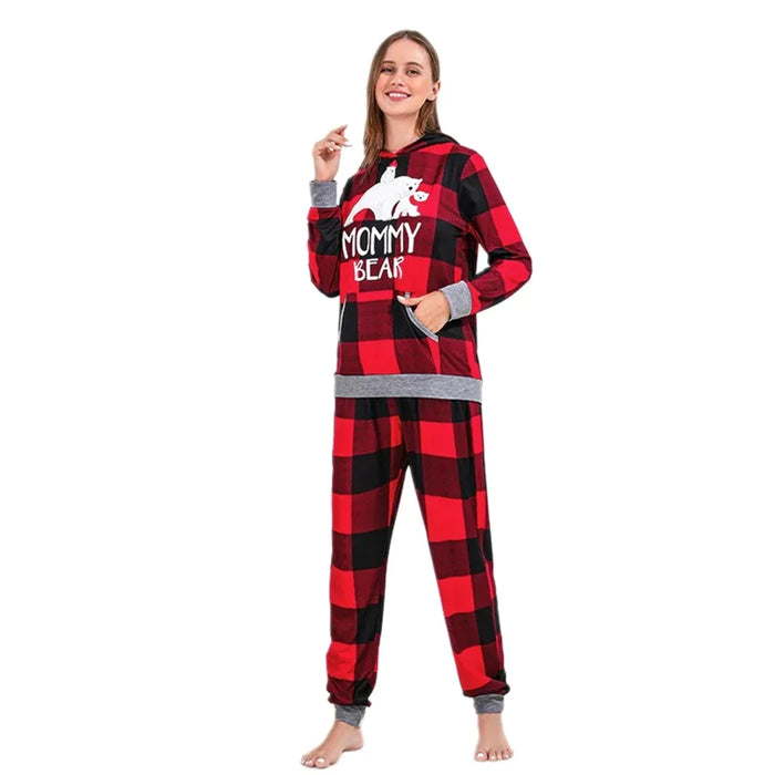 Bear Print Christmas Pajama Sets-Matching Pajama