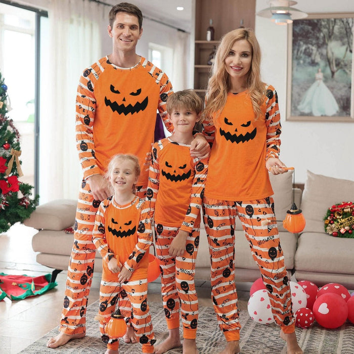 Halloween Pumpkin Family Pajama Sets-Matching Pajama