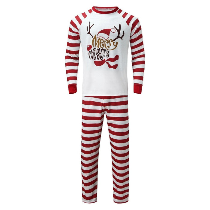 Festive Reindeer Striped Family Pajama Sets-Matching Pajama