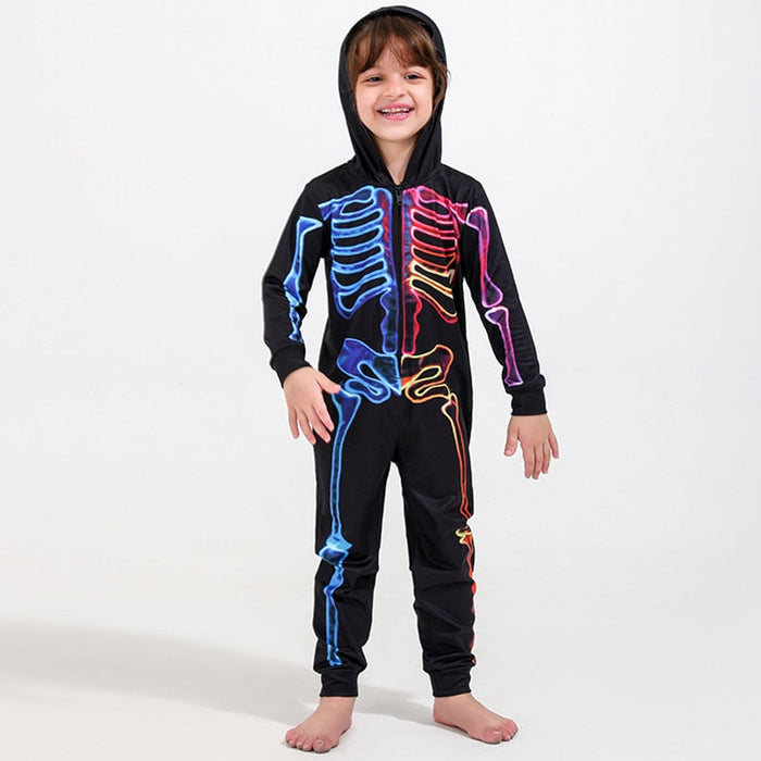 Luminous Skeleton Family Pajama Sets-Matching Pajama