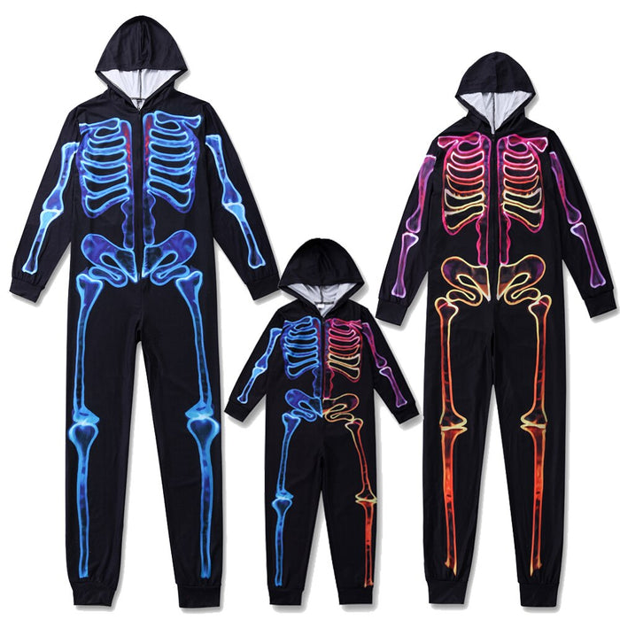 Luminous Skeleton Family Pajama Sets-Matching Pajama